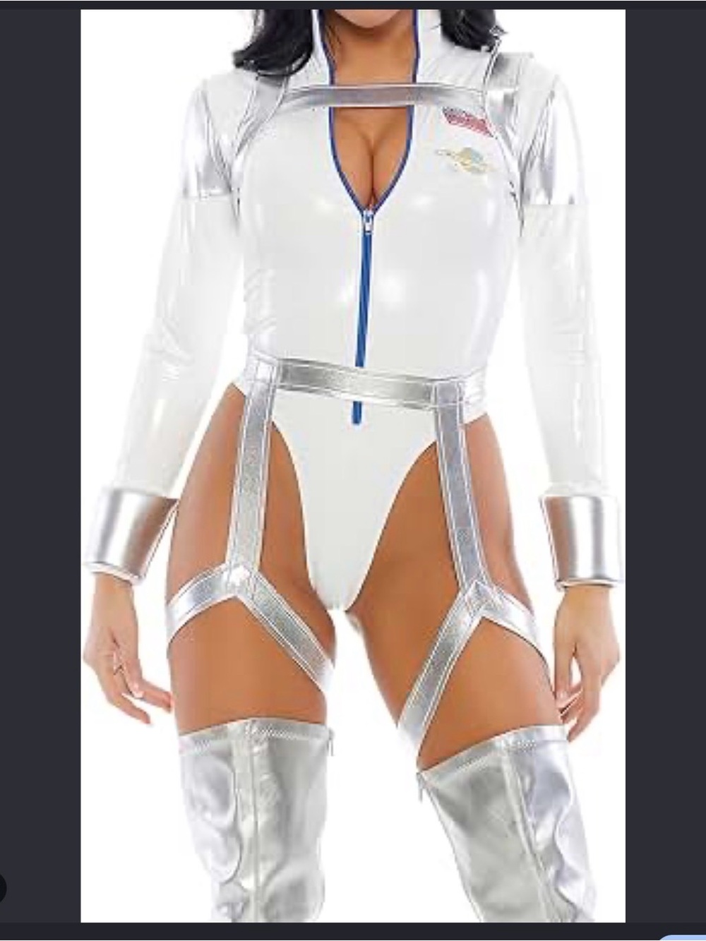 Forplay White Astronaut Bodysuit Costume Size XS/S